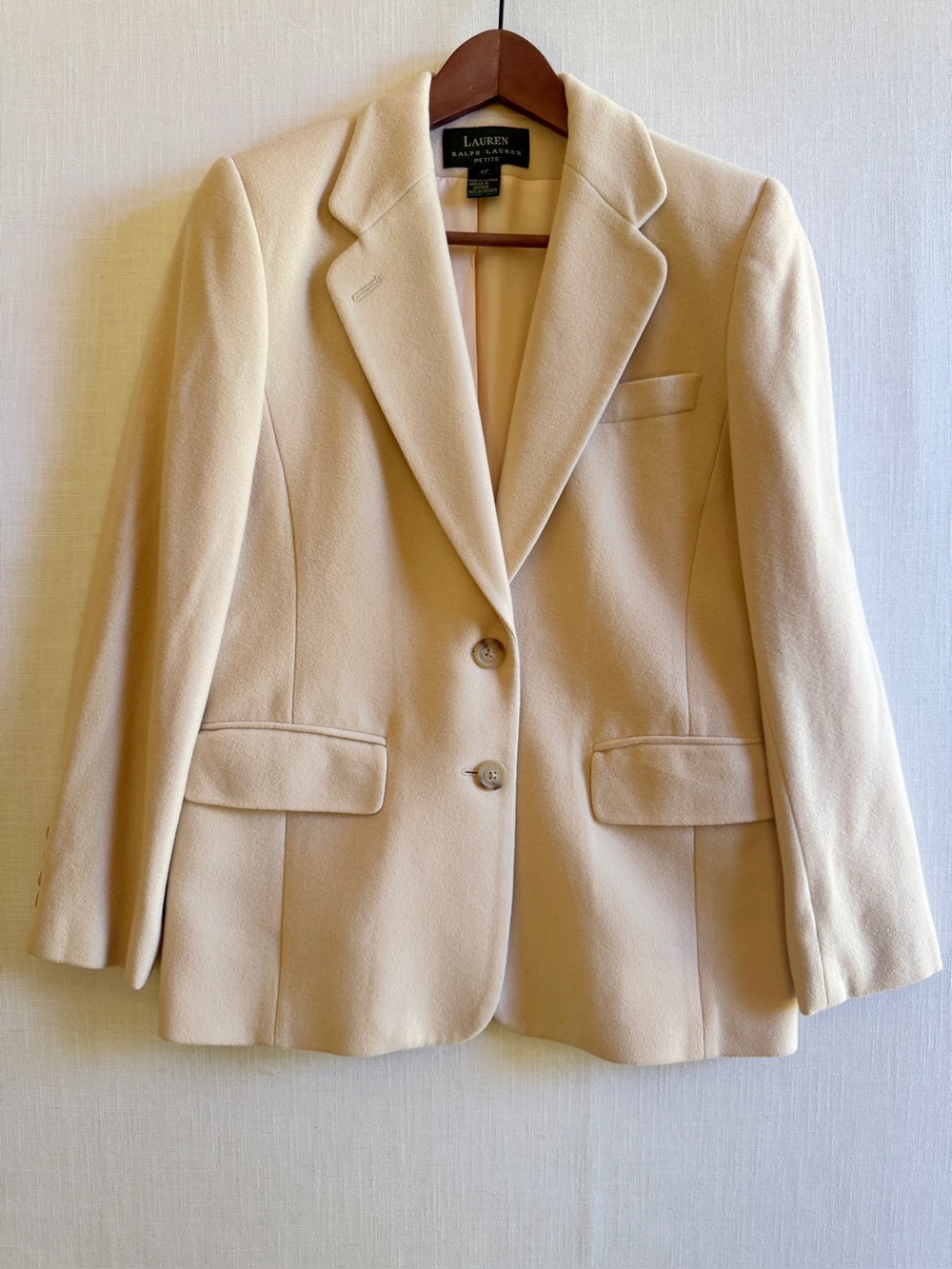 Lauren Ralph Lauren Petite 6P Wool Cashmere Camel Beige Blazer Jacket Coat⁠